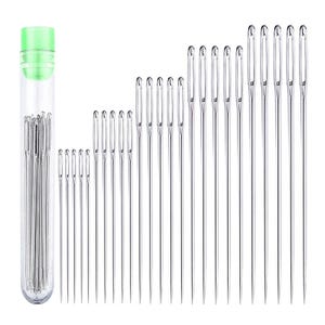 Large Eye Stitching Needles for Sewing, Handmade Leather Needle, Steel Yarn Knitting Needles, Sewing Tool Set, 25Pcs