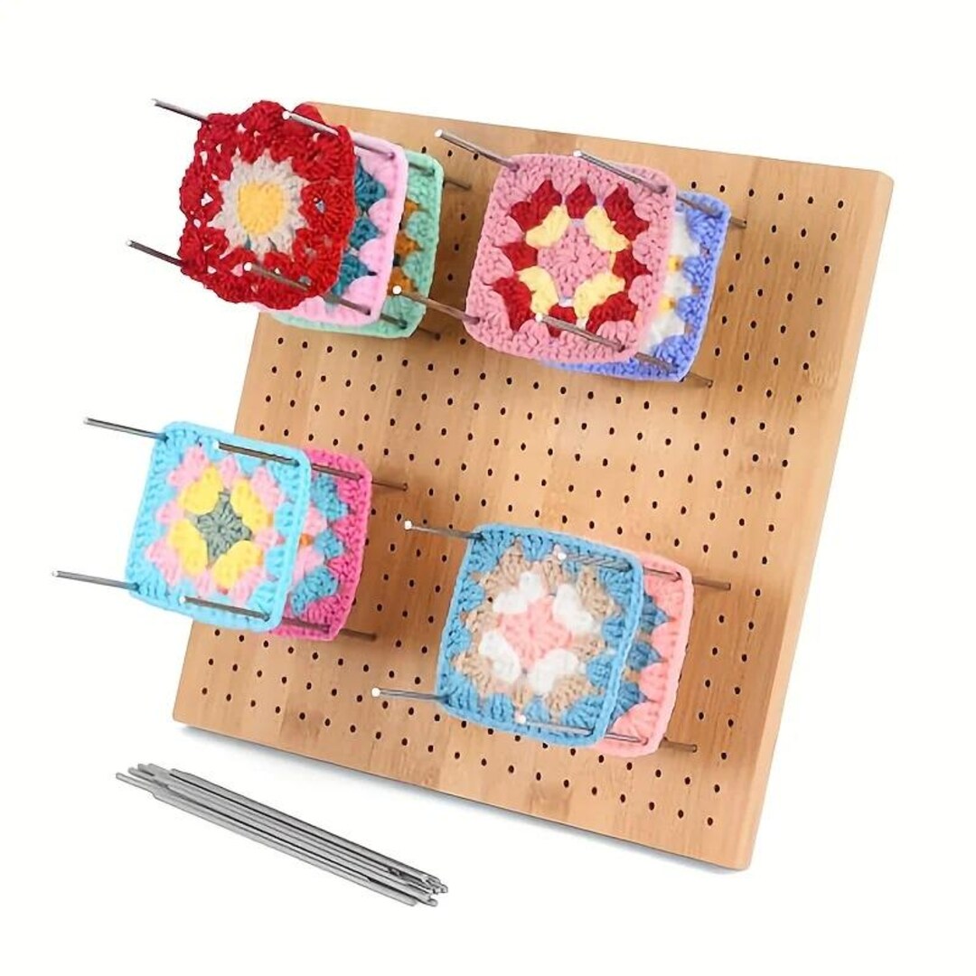 Crochet Block Plate for Weaving Projects | Bamboo Grid Blocking Board ...