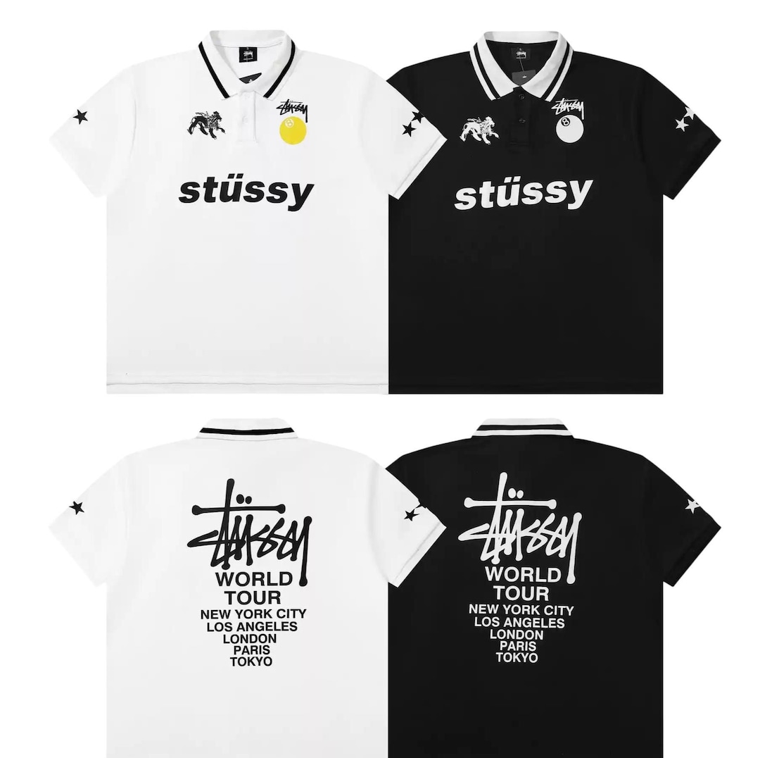 Stussy 8 Ball Polo - World Tour - Black - Etsy