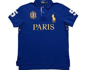 Paris Big Pony Polo Ralph Lauren Gold Blue Chief Keef City Polo