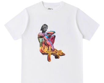 Camiseta Utopia de Travis Scott B1, camiseta blanca gráfica de rap, artículos de concierto