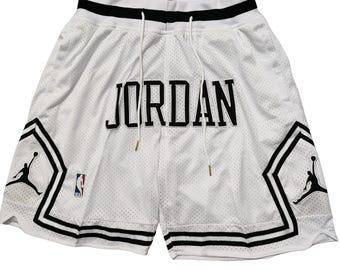 Vintage "Jordan" Pocket Shorts – Weiße Edition (NBA)