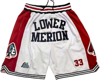Vintage Kobe Bryant "Lower Merion" Pocket Shorts – High School White Edition (NBA)