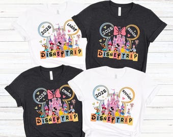 Personalized Disney Trip 2025 Shirt, Disney Crew Castle Shirt, Custom Disney Vacation 2025 Shirt, Mickey And Friends Family Matching T-Shirt