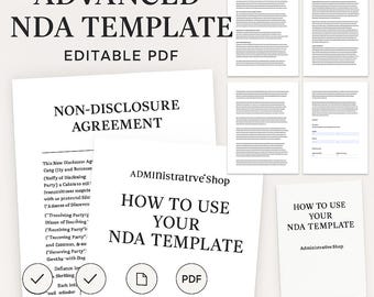 NDA-sjabloon | Bewerkbare juridische pdf | Zakelijk contract | Geheimhoudingsverklaring | Direct downloaden