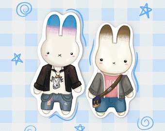 sprankelende Max & Chloe konijnensticker | Strange Life - set van 2