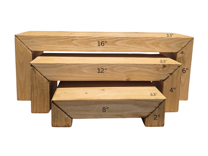 Nesting Block Riser 3-tier Solid Wood Nesting Display Risers: Handmade Shelf Organizer - Etsy