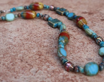 Southwest Necklace, Southwest Indian Necklace, Southwest jewelry, turquoise necklace, Native American jewelry, southwestern jewelry