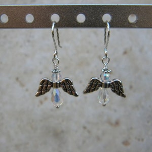 Angel earrings, faith angel earrings, angel jewelry, birthstone angel earrings, guardian angel earrings, christian jewelry, angels for ears