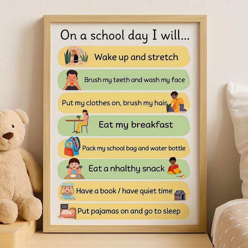 Visual Routine Chart | Before & After School, Kids (PDF) - Etsy