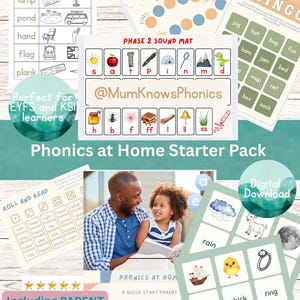 Phonics at Home Pack | Printable Phonics Activities for Kids | Early Reading Games | EYFS Literacy Resources | Homeschool Learning