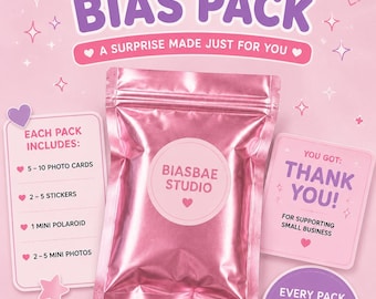 Mystery Bias Pack | K-Pop Mystery Pack | Photocards, Mini Photos, Stickers & Mini Polaroids | Stray Kids, ENHYPEN, ATEEZ, TXT, bts
