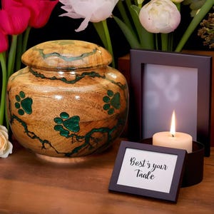 Pet Loss Remembered Beautifully: Our Latest Urn Designs | Personalized Urn for Ashes | Thunder Design Wooden Cremation urn for pet ashes.