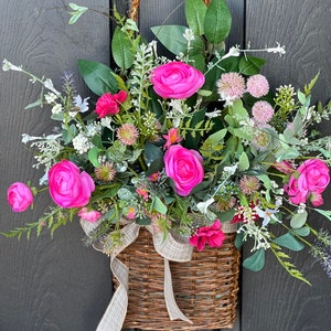 Spring Door Baskets| Baskets for Door| Flowers Basket | Welcome Basket| Pansy Basket | Summer Door Basket