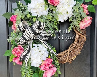 French Country Wreaths | Front Door Wreaths | Texas Door Wreaths | Door Decor | Hydrangea Wreaths | Wreath for Summer | Eucalyptus Wreaths