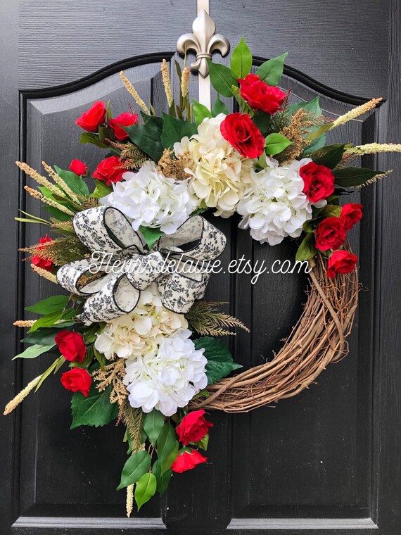 New Farm House Wreath Front Door Wreaths Spring Door Etsy
