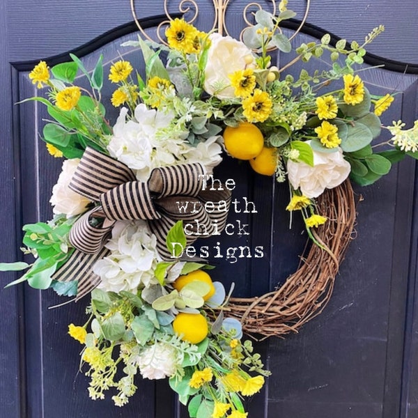 NEW! Limited Lemon Wreaths for Door, Wreath for Door, Front Door Wreath, Lemon Wreath, Farm house wreath