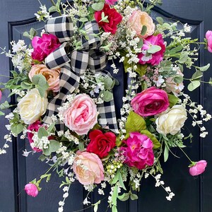 Spring Wreaths Pink Wreaths Wreath for Door Spring