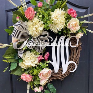 Spring Wreath | Front Door Wreaths | Gifts | Door Decor | Hydrangea Wreaths | Wreath for Summer | Birthday Gifts | Door Wreaths