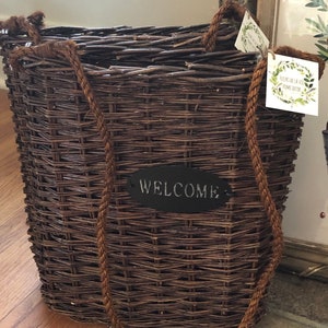 Welcome Basket| Door Baskets| Flower Baskets| Basket for Decor | XL wicker basket | Rustic Basket