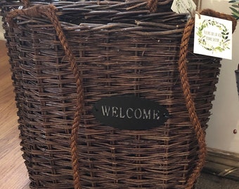 Icône De Panier De Pâques Osier Décoratif Tissé De Dessin Animé