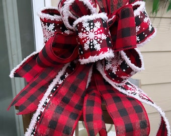 Lantern Bow | Bows | Christmas Bows| Festive Lantern Bows | Handmade Bows | Buffalo Check Bow |  Decorative Bows | Holiday Bows | Winter Bow