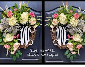 Wreaths for Double Door | Spring Wreaths | Wreath for Home | Hydrangea Wreaths | Mirror Image | Made in USA | Texas Double Door Wreaths