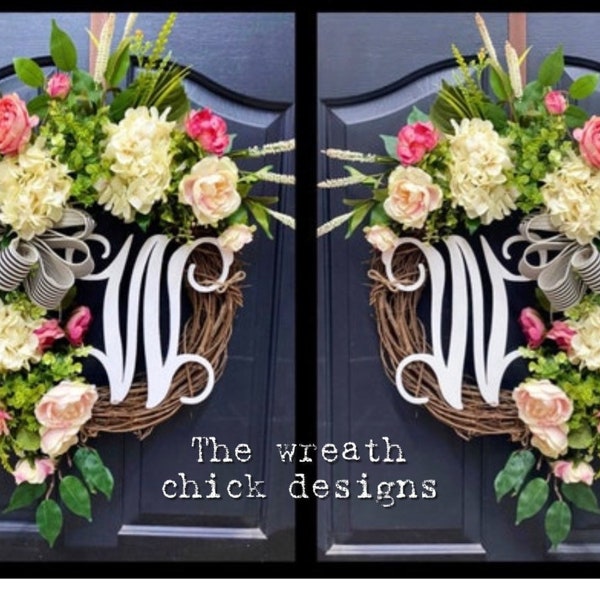 Wreaths for Double Door | Spring Wreaths | Wreath for Home | Hydrangea Wreaths | Mirror Image | Made in USA | Texas Double Door Wreaths