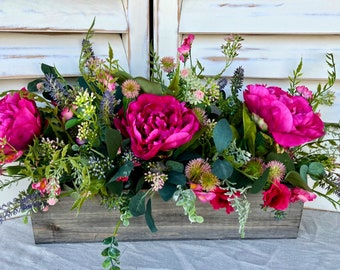 French Country Table Centerpiece | Peony Arrangement| Arrangements| Home Decor |Coffee Table Decor | Table Arrangement