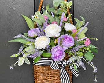 Spring Door Baskets| Baskets for Door| Flower Basket | Lavender Door Basket| Easter Baskets