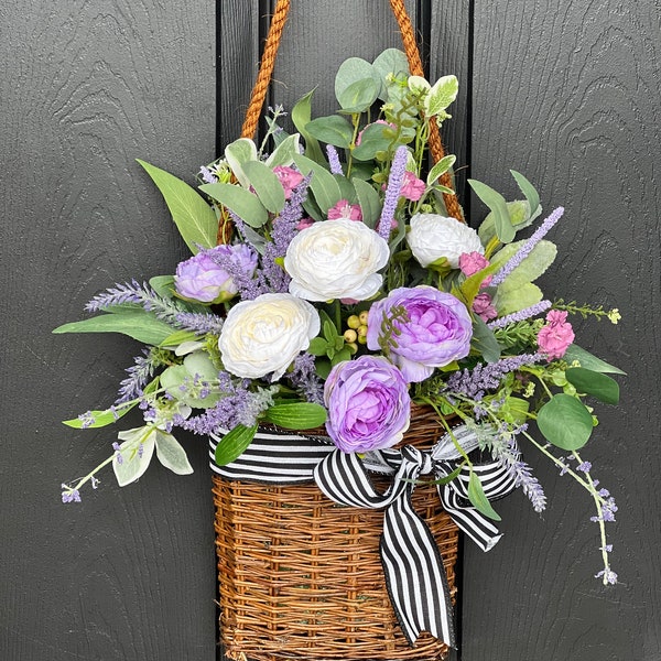 Spring Door Baskets| Baskets for Door| Flower Basket | Lavender Door Basket| Easter Baskets