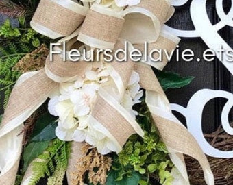 HandMade Bow| Wreaths | Wreath for Door | Spring Wreaths | Gift for Birthday | Wreath for Home | Hydrangea Wreaths | Front Door