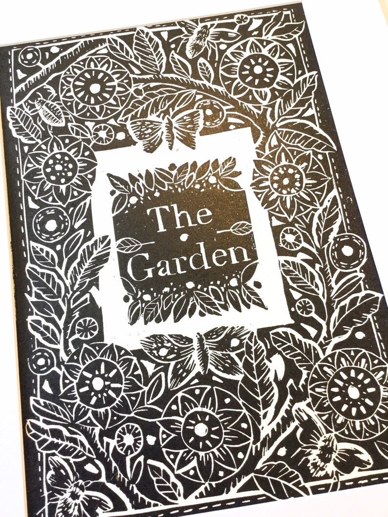 The garden original Lino cut print Etsy