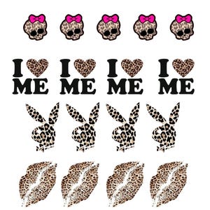 Y2K Leapord Print Waterslide Nail Decals