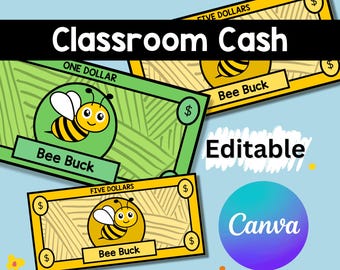 Moneda de aula editable / Sistema de recompensas de refuerzo positivo (plantilla de Canva)