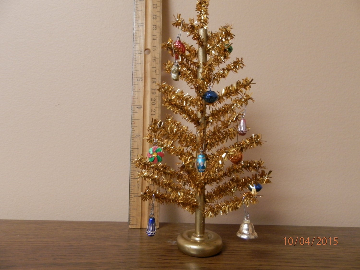 Gold aluminum Christmas tree seven inches tall 1/6 or 1/12 Etsy