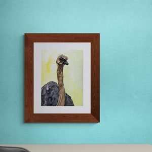 The Dissilusioned | Grumpy Watercolor Ostrich Print