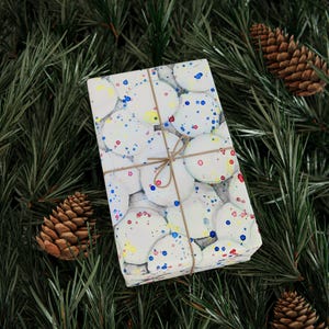 Watercolor Jawbreaker Candy Wrapping Paper, Gift Wrap Roll, Birthday Party Supplies, Craft Paper, Holiday Present Decor