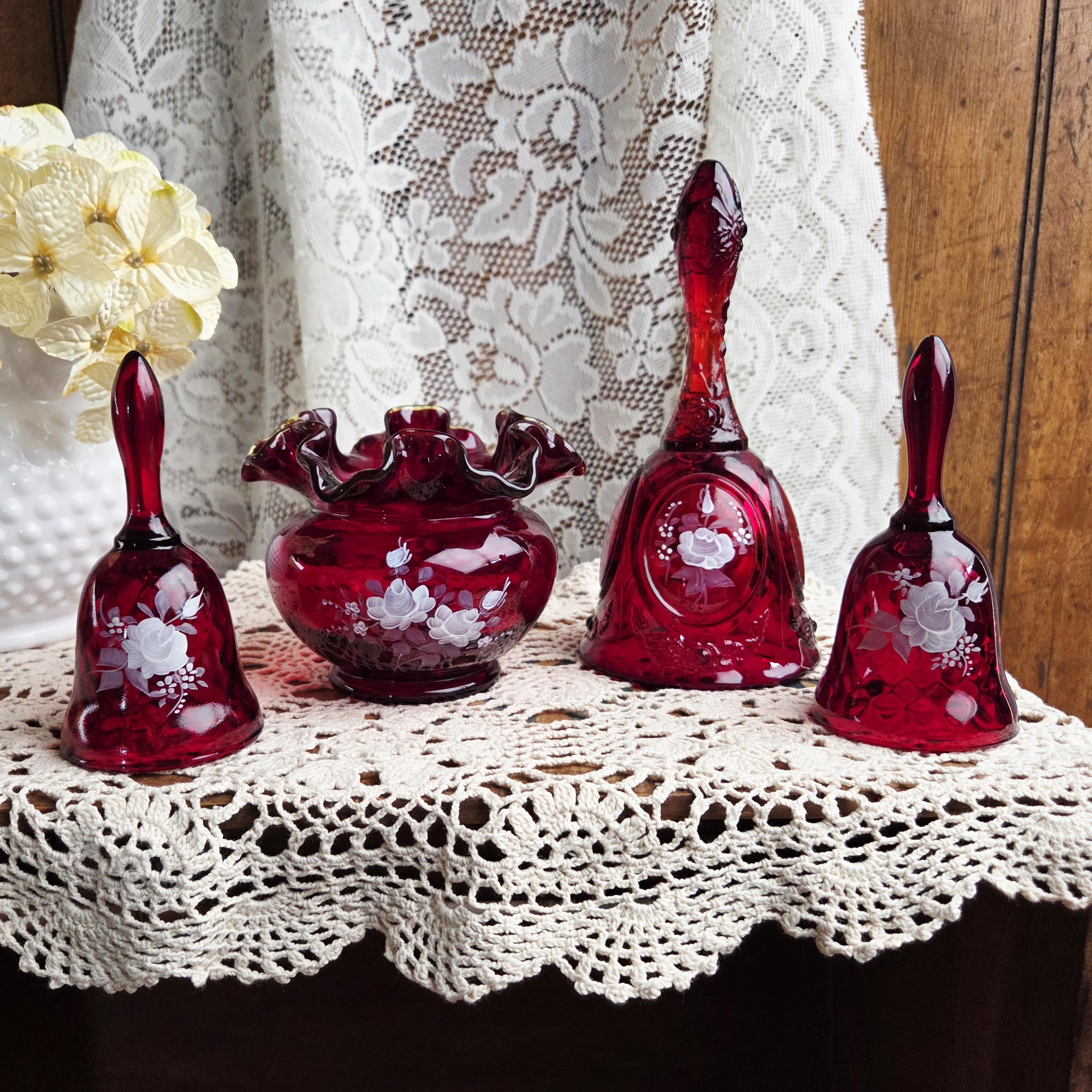 Antique Glass Rose Bowl - Etsy