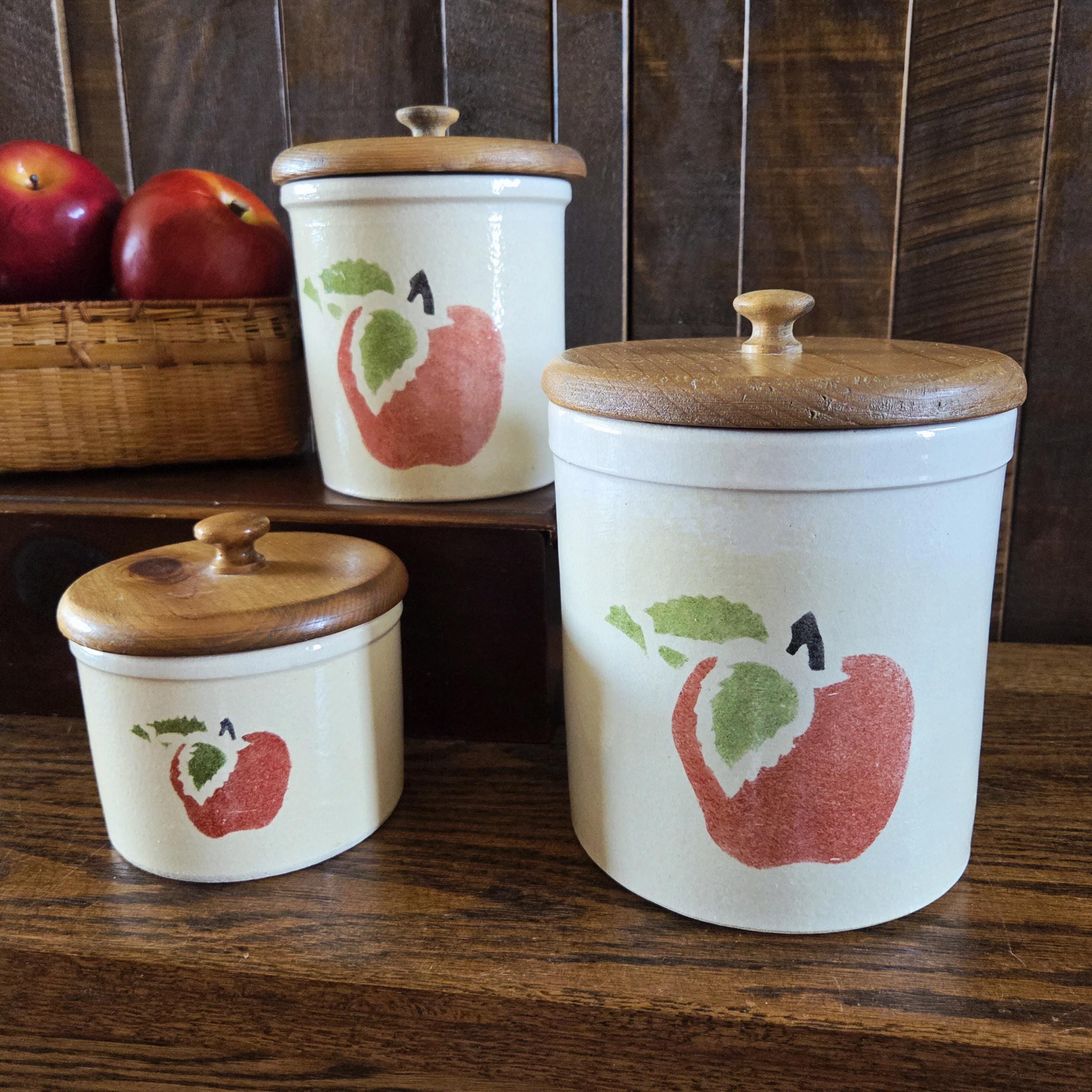 Vintage Apple Canister Set - Etsy