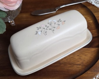 Vintage Pfaltzgraff Remembrance Butter Dish | USA Made 028
