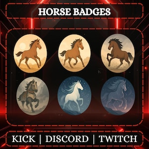 Horse Sub Badges | Streaming Badges | Twitch Sub/Bit Badges | Animal Badges || Subscriber Badges | Instant Download & Ready To Use!
