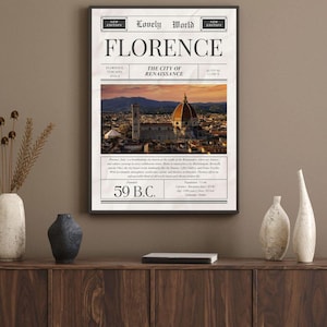 Florence Italy Poster - Vintage Newspaper Poster