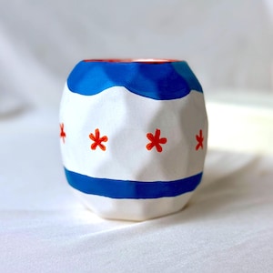 Hand-Painted Ceramic Succulent Pot | Boho Desk Decor