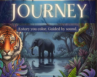 Narrative Coloring Book: Forest Animals, Whimsical Art, Soundtrack (PDF Download)