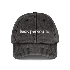 Vintage Book Person Cap, Book Person, Book Personality, Bookish Hat, Book Club Gift, Vintage Hat for Book Lovers, Library Accessory