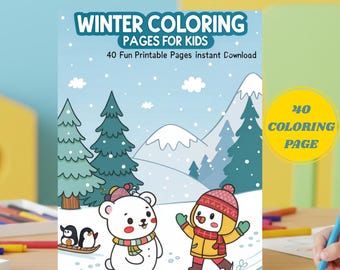 Livre de coloriage d'hiver pour enfants – 70 modèles simples et 40 modèles de Noël | Bonhomme de neige, flocons de neige, hiver douillet