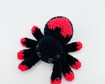 Crochet Spider Plushie | Custom Colors | Soft Chenille Yarn