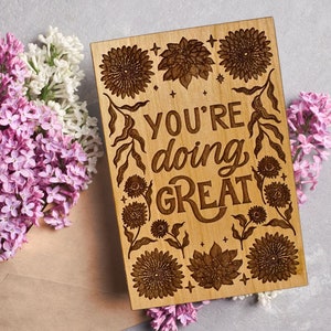 You're Doing Great | Wood Greeting Card