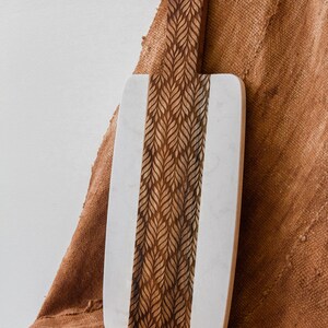 White Marble and Wood Cutting Board Serving Tray image 4